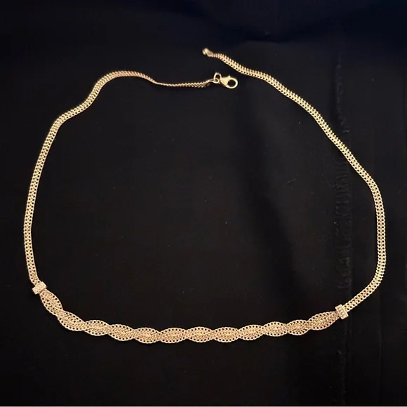 NEW SOLID 10K YG Necklace Yellow Gold Double Curb Link Braided Design Chain 10k - Picture 14 of 15